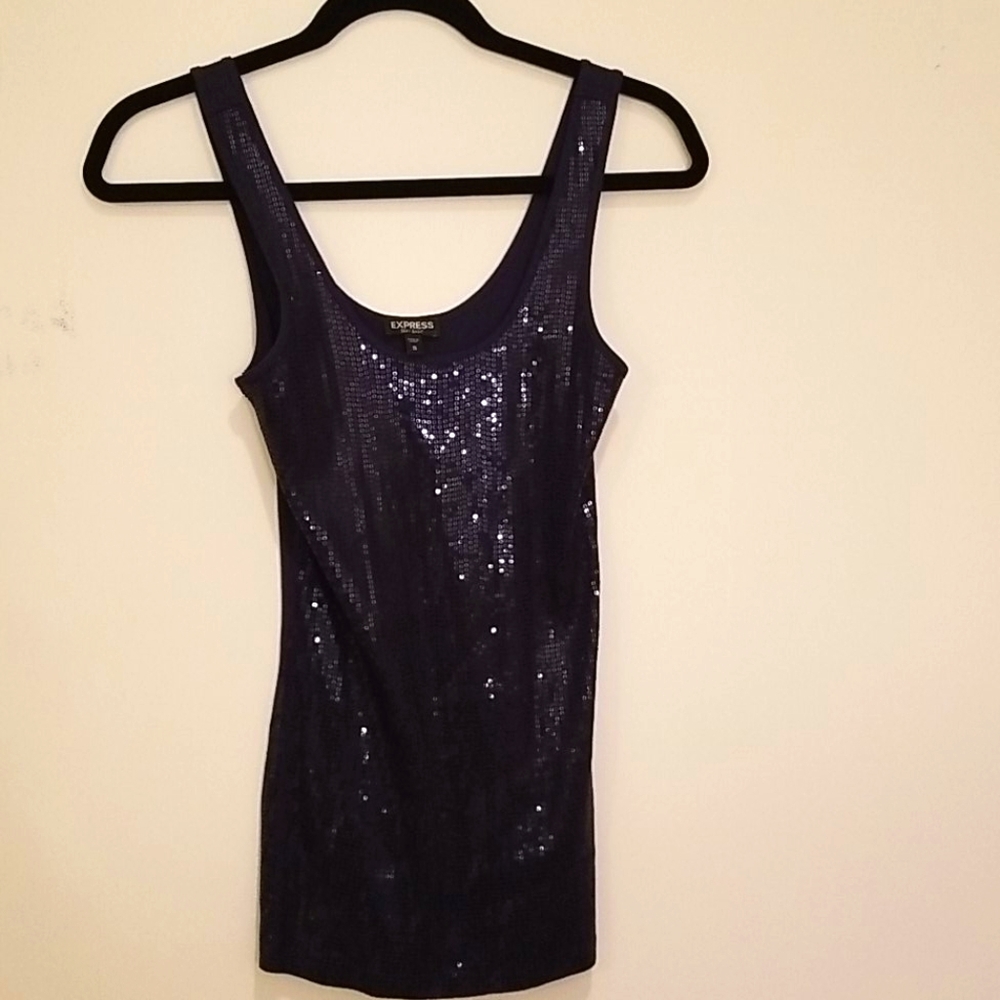 Tank top navy sequin (s)